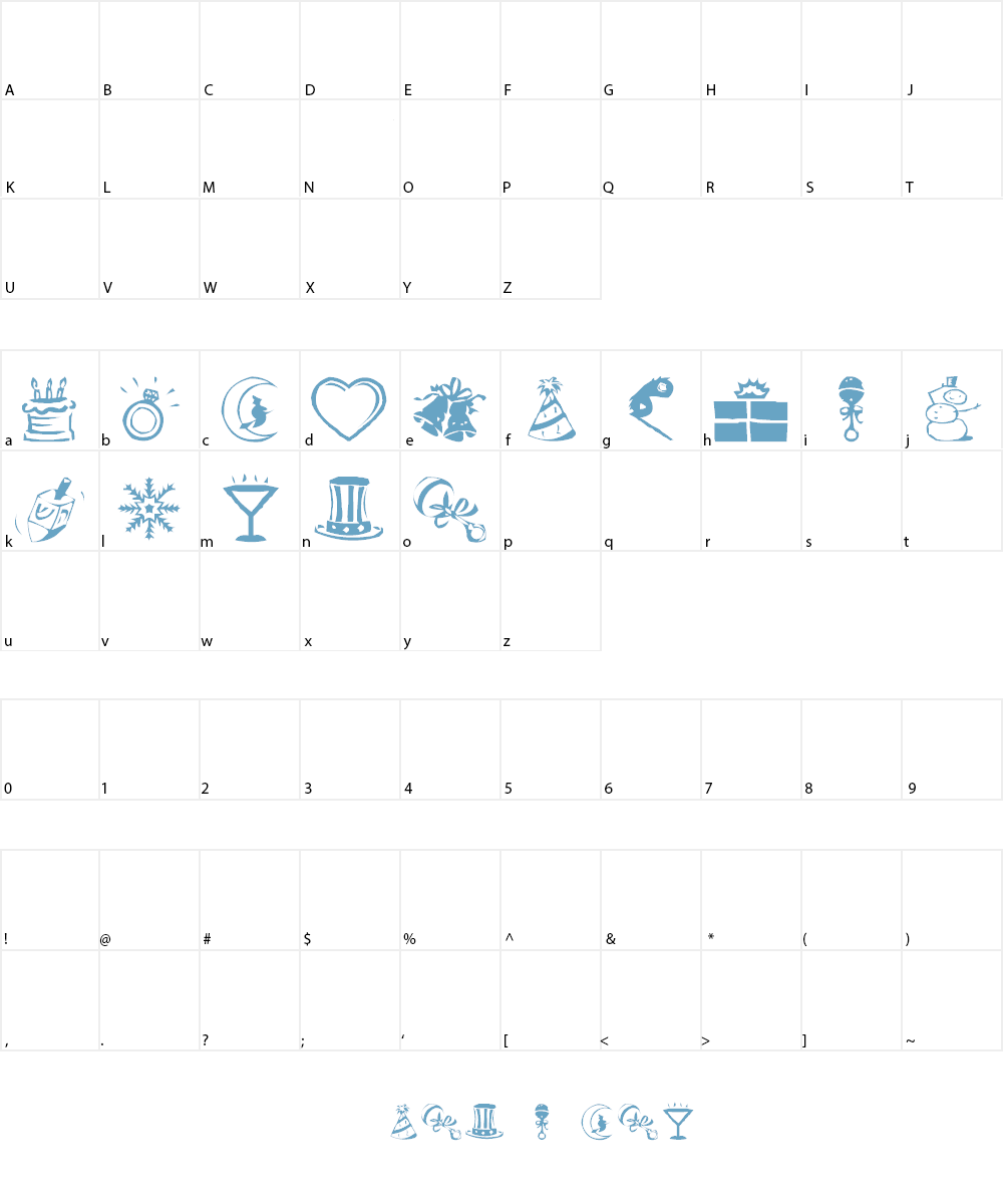 AEZ celebrate Font Character